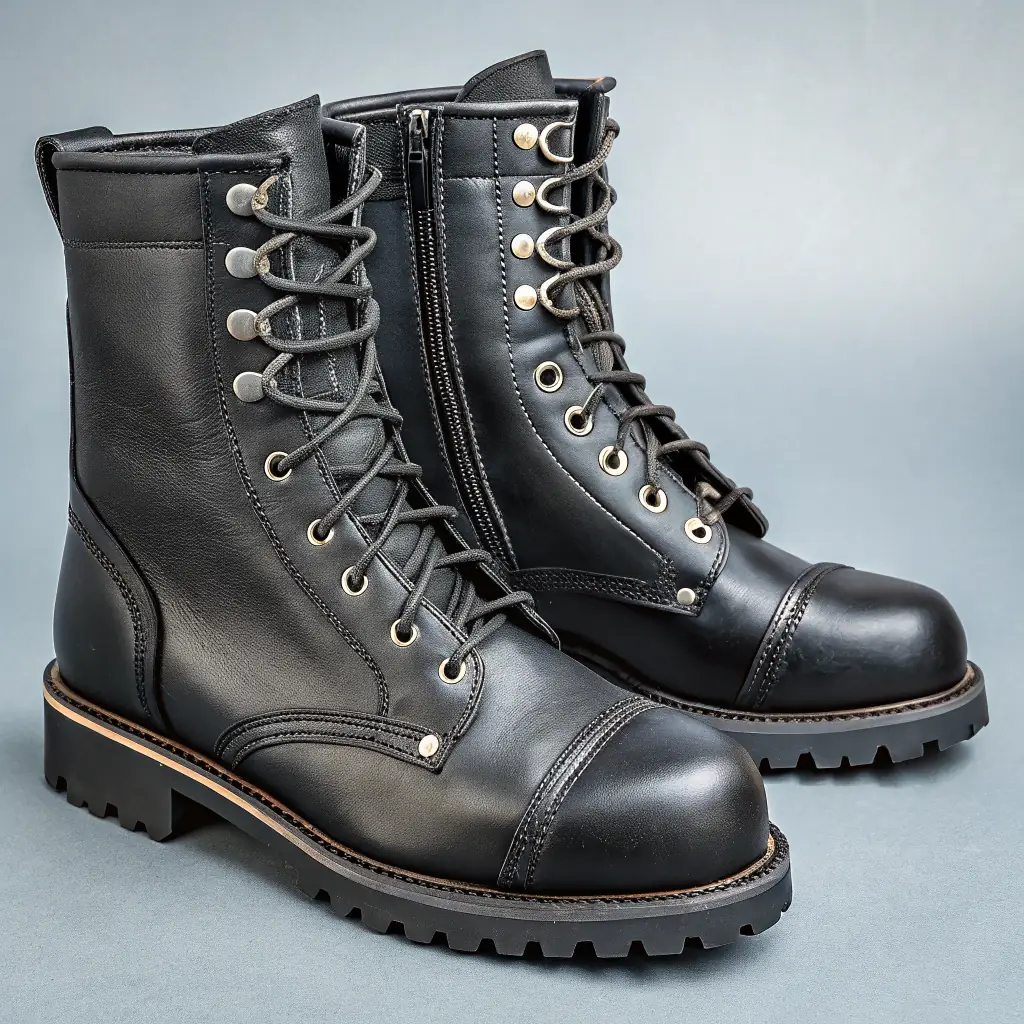 Classic Black Biker Boots