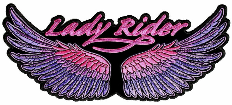 Lady Rider Pink, Purple Wings Embroidered Biker Patch FREE SHIP