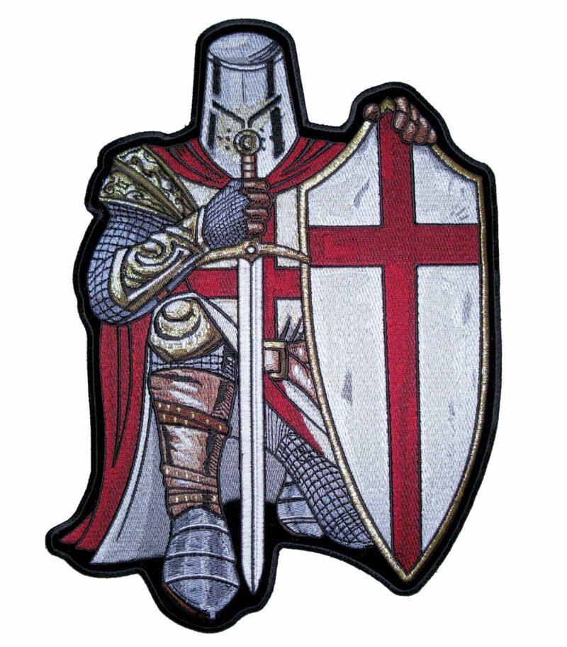 Christian Red And White Crusader Knight Biker Patch FREE SHIP