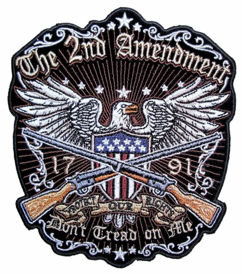 Medium Patriotic The 2nd Amendment, Don't Tread On Me American Eagle Biker Patch