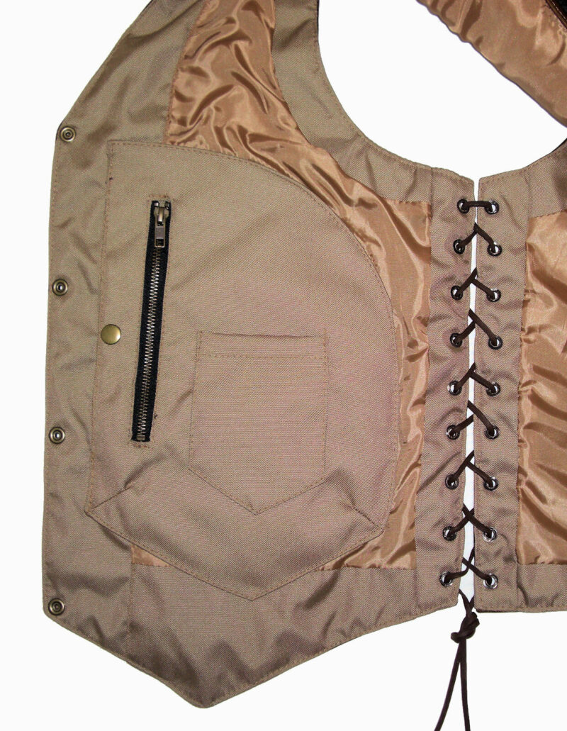 New mens 10 Pockets Concealed Carry Retro Brown Buffalo Hide Leather Vest - Image 3