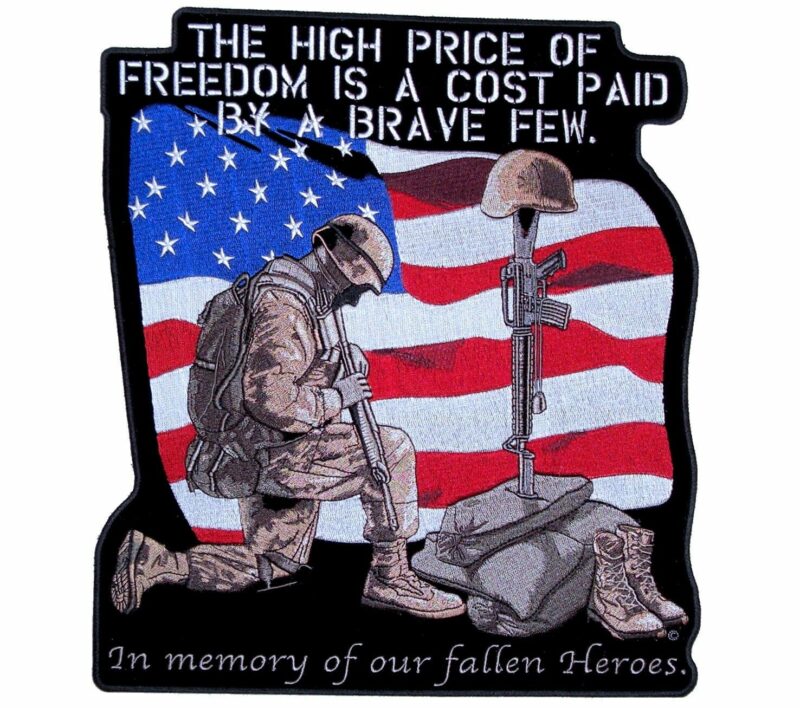 Medium High Price Of Freedom Patriotic Flag Embroidered Biker Patch FREE SHIP