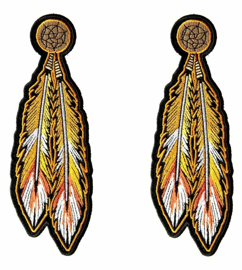 Native American Feathers 8 Piece Set Embroidered Patches 2 Per Color Set 1 - Image 5