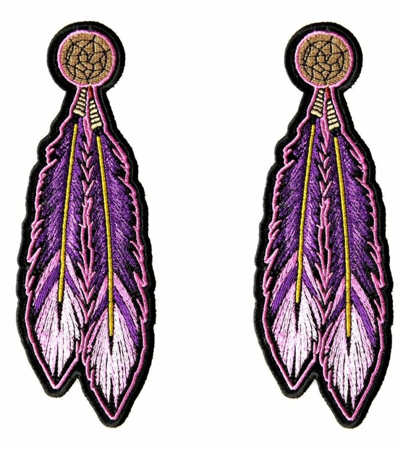 Native American Feathers 8 Piece Set Embroidered Patches 2 Per Color Set 3 - Image 5