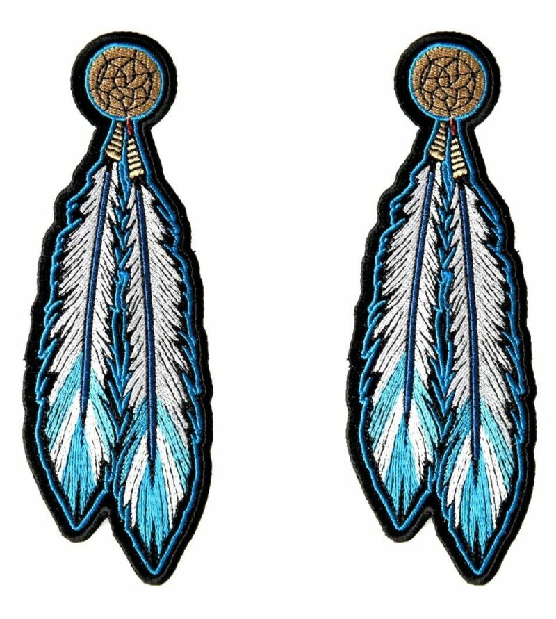 Native American Feathers 4 Piece Set Embroidered Patches 2 Per Color Set 4 - Image 3