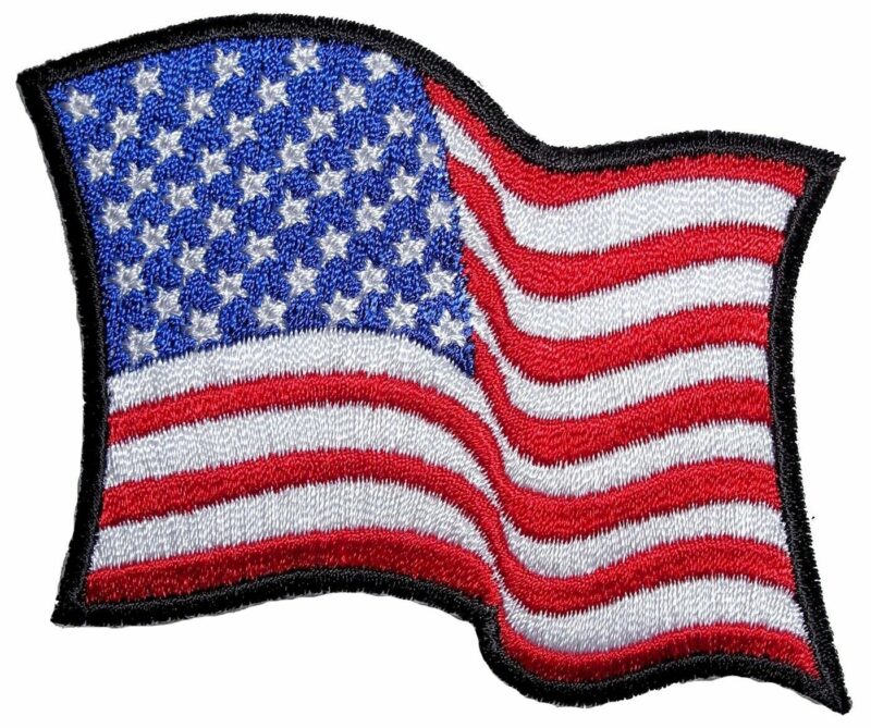 Patriotic American Flag Shapes Set Of 4 Embroidered Patches Set 4 - Image 2