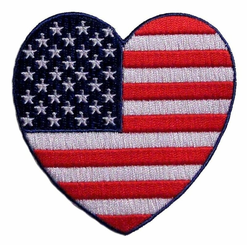 Patriotic American Flag Shapes Set Of 4 Embroidered Patches Set 4 - Image 3