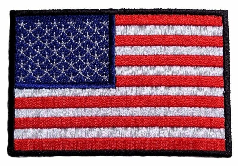 Patriotic American Flag Shapes Set Of 2 Embroidered Patches Set 2 - Image 3