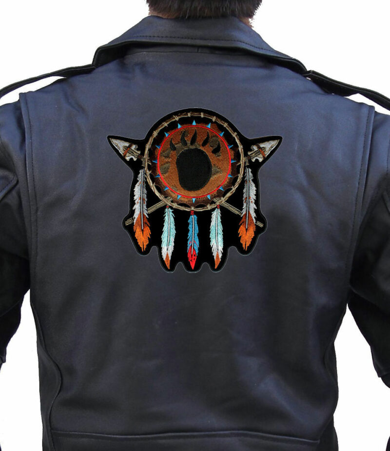 Native Indian Feathers, Bear Paw Biker Patch FREE SHIP - Image 2