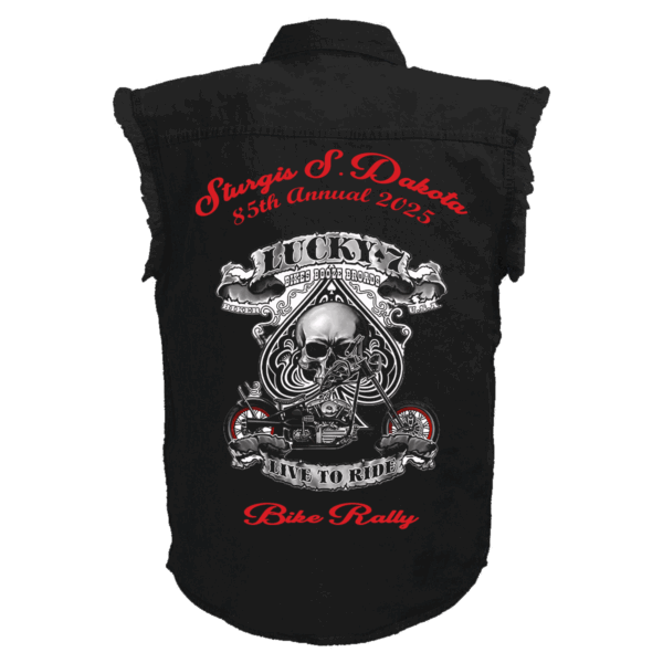 Men's Sturgis 2025 Bike Rally 2025 Denim Shirt Lucky 7