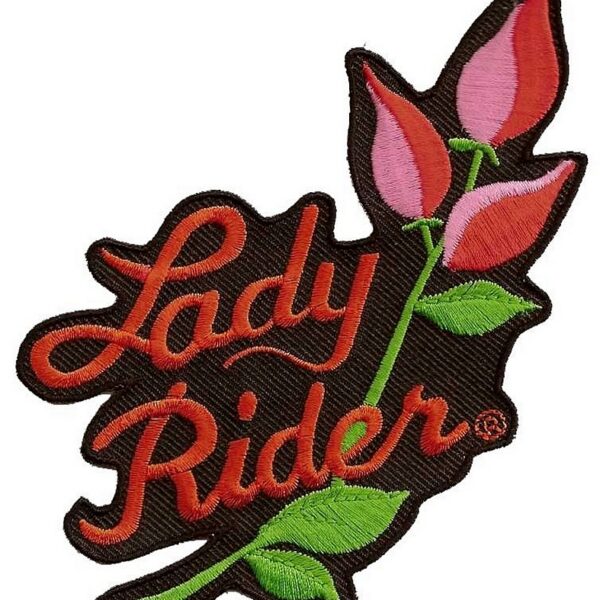 Red Roses Lady Rider Embroidered Biker Patch
