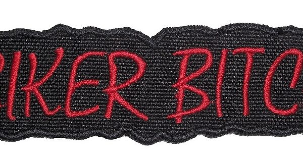 Red Biker Bitch Lettering Embroidered Biker Patch