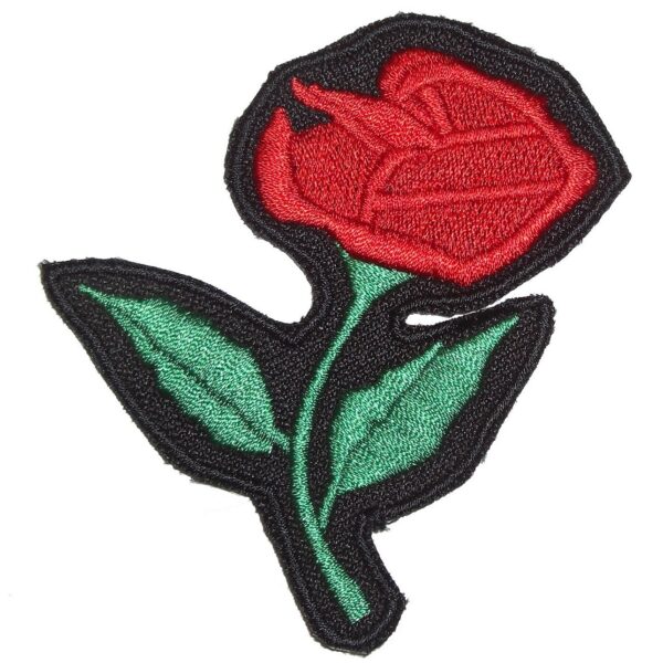 Red Rose Lady Biker Patch