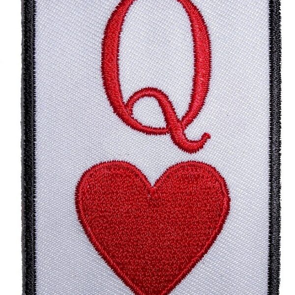 Queen Of Hearts Lady Rider Embroidered Biker Patch Small