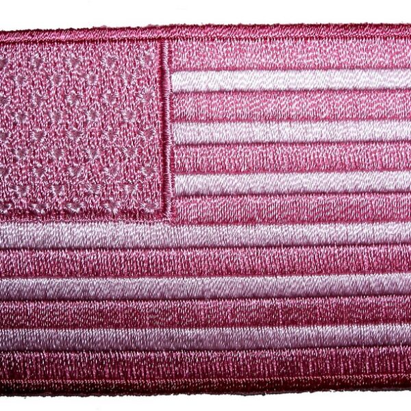 Pink American Flag Lady Rider Embroidered Biker Patch Small