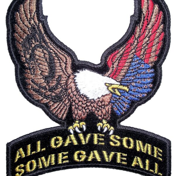 Patriotic POW-MIA Eagle Flag Embroidered Biker Patch