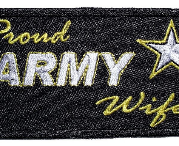 Patriotic Proud Army Wife Lady Embroidered Biker Patch