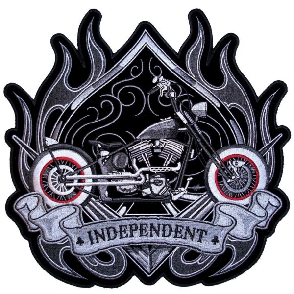 Independent Motorcycle Spade Embroidered Biker Patch