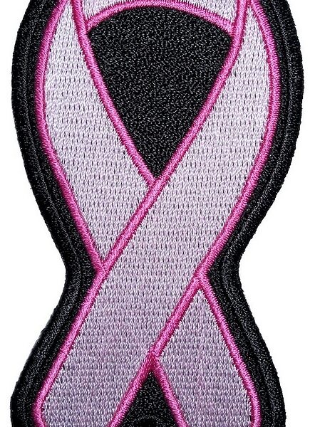 Large Pink Ribbon Ladies Embroidered Biker Patch
