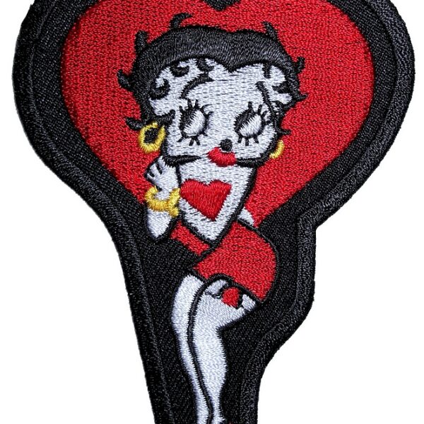 Betty Boop With Heart Ladies Embroidered Biker Patch