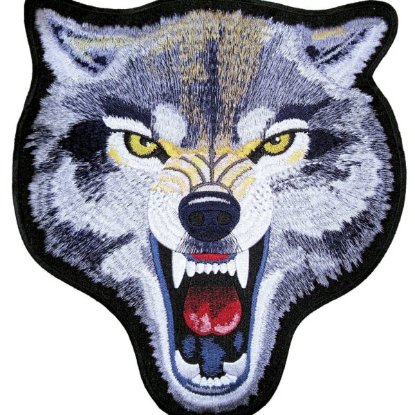 Mean Looking Growling Wolf Animal Biker Patch