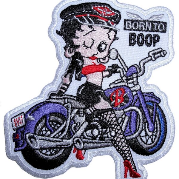 Betty Boop Biker Babe Born To Boop Embroidered Biker Patch