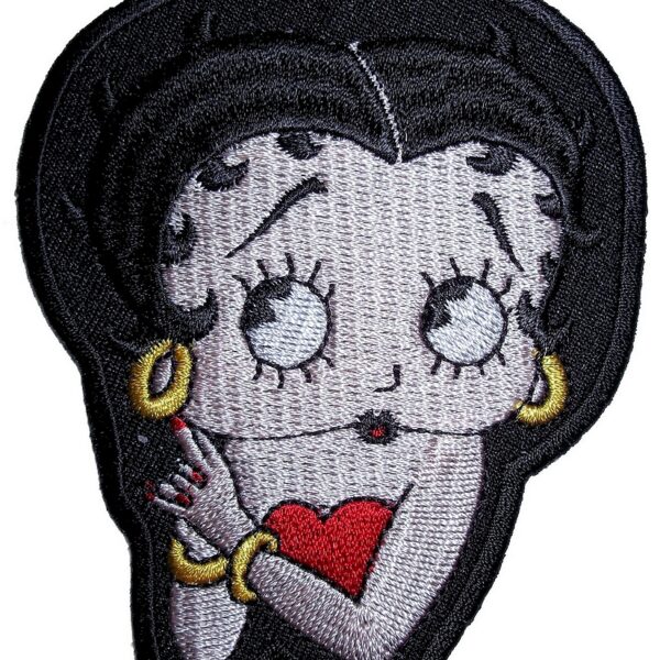 Betty Boop With Gold Earrings Lady Biker Patch