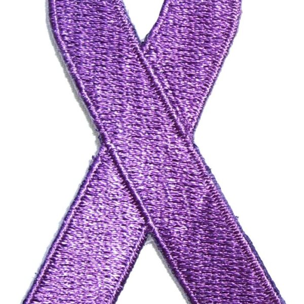 Lady Rider Purple Ribbon Embroidered Biker Patch