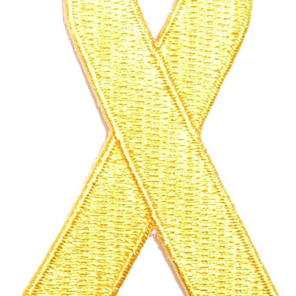 Lady Rider Yellow Ribbon Embroidered Biker Patch