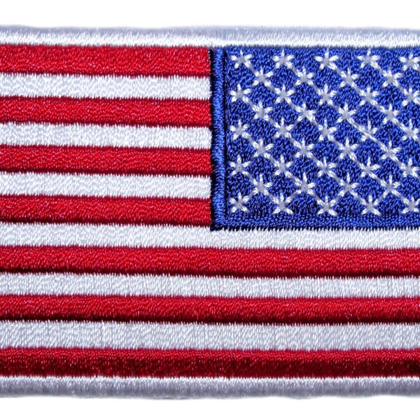 Reversed American Flag Patriotic Embroidered Biker Patch