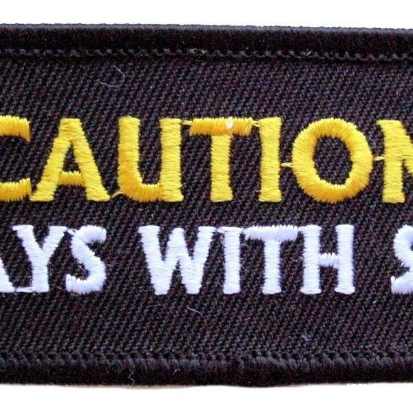Caution Plays With Self Funny Embroidered Biker Patch