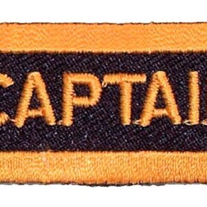 Patriotic Captain With Yellow Border Embroidered Biker Patch