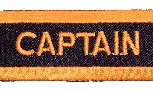 Patriotic Captain With Yellow Border Embroidered Biker Patch