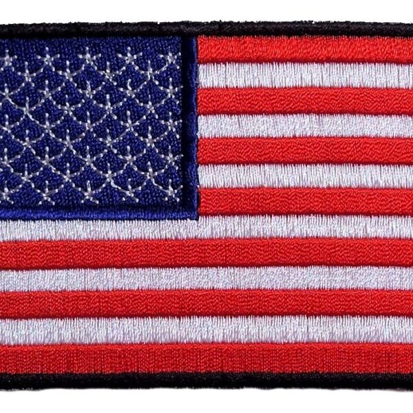 Patriotic American Flag With Black Border Biker Patch
