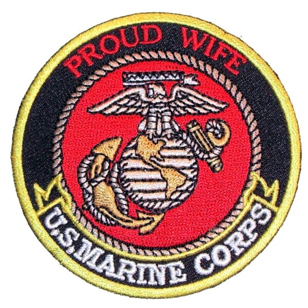 Proud Wife US Marines Corps Military Patriotic Biker Patch