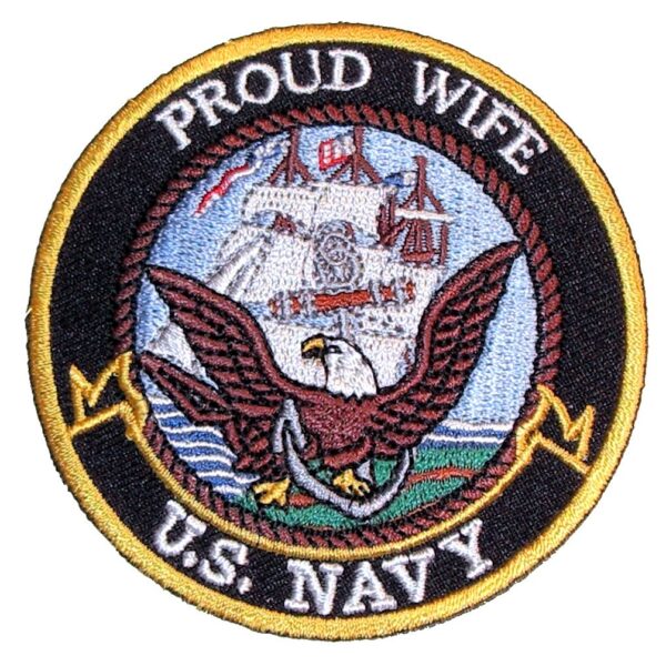 Proud Wife US Navy Military Patriotic Biker Patch
