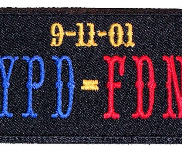 Patriotic 9-11 NYPD-FDNY Embroidered Biker Patch