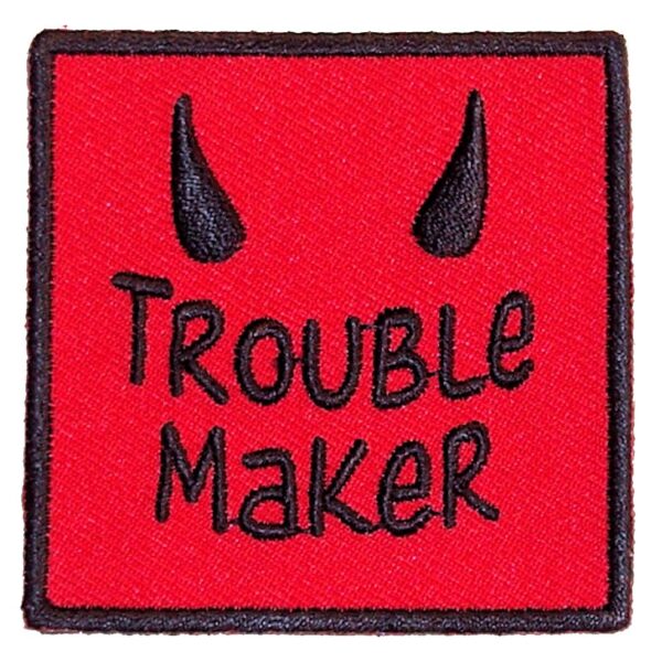 Trouble Maker With Horns Embroidered Biker Patch