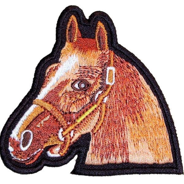 Pony Horse Head Embroidered Biker Patch