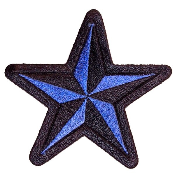 Nautical Star In Blue Lady Rider Embroidered Biker Patch