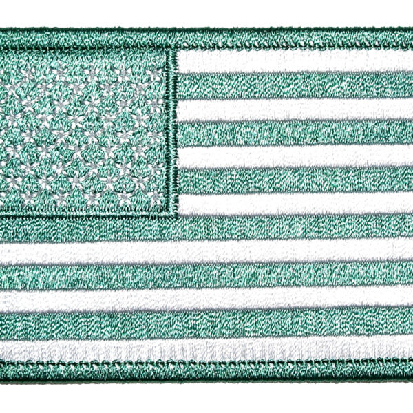 Patriotic Green American Flag Embroidered Biker Patch