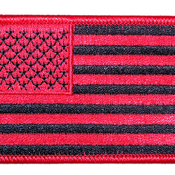 Patriotic Red American Flag Embroidered Biker Patch