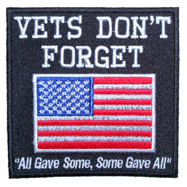 Patriotic Vets Don't Forget American Flag Biker Patch