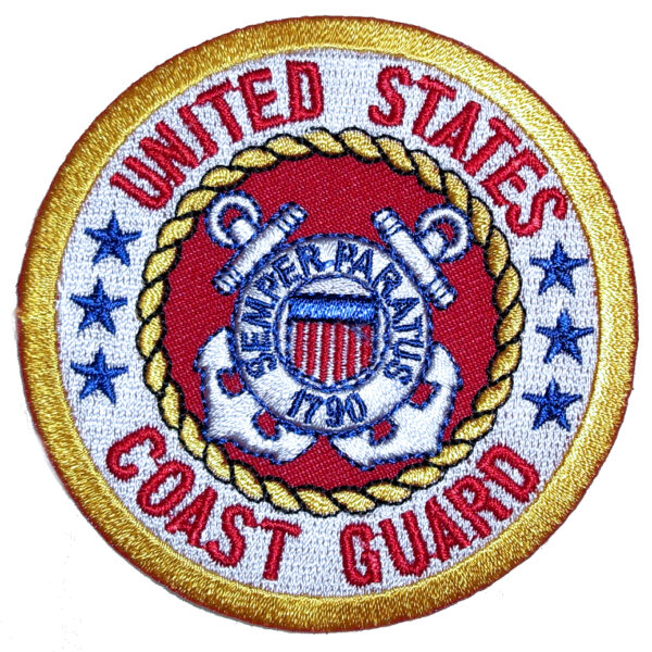 Patriotic United States Coast Guard Biker Patch