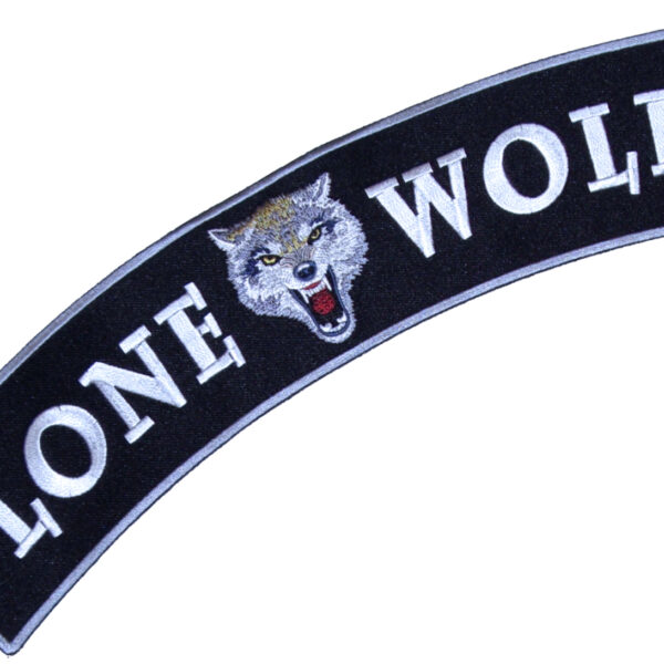 Lone Wolf W Growling Wolf Head Rocker Biker Patch