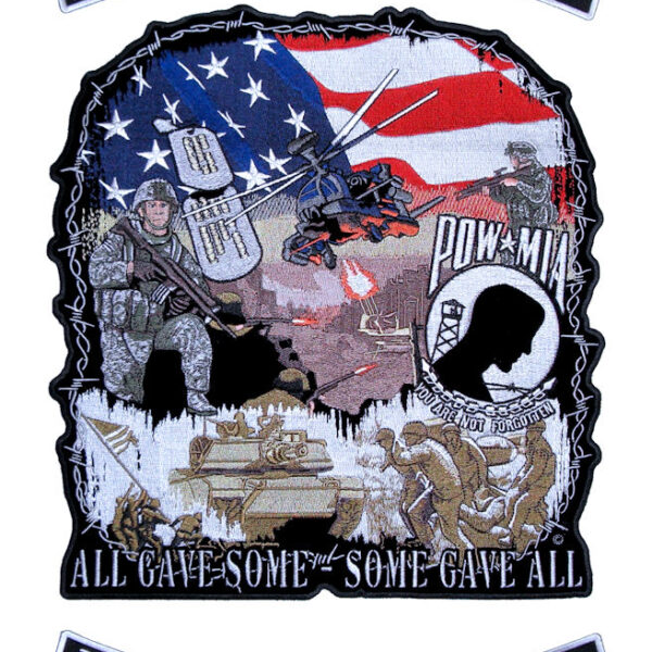 Patriotic Military War Heroes 3 Pc Rocker Set Biker Patch