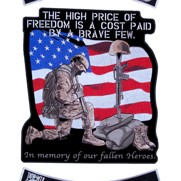 Patriotic Fallen Heroes POW-MIA 3 Pc Rocker Set Biker Patch