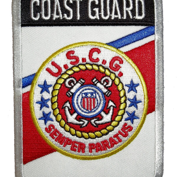 Patriotic US Coast Guard Logo Embroidered Biker Patch