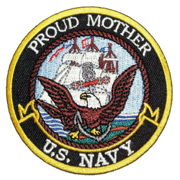 Patriotic Proud Mother US Navy Embroidered Biker Patch