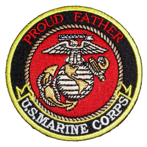 Patriotic Proud Father US Marine Corps Biker Patch